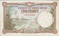 p8b from Belgian Congo: 5 Francs from 1924